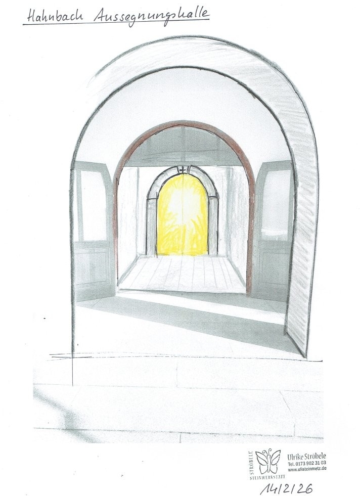 Friedhofshalle Entwurf Bogen neu